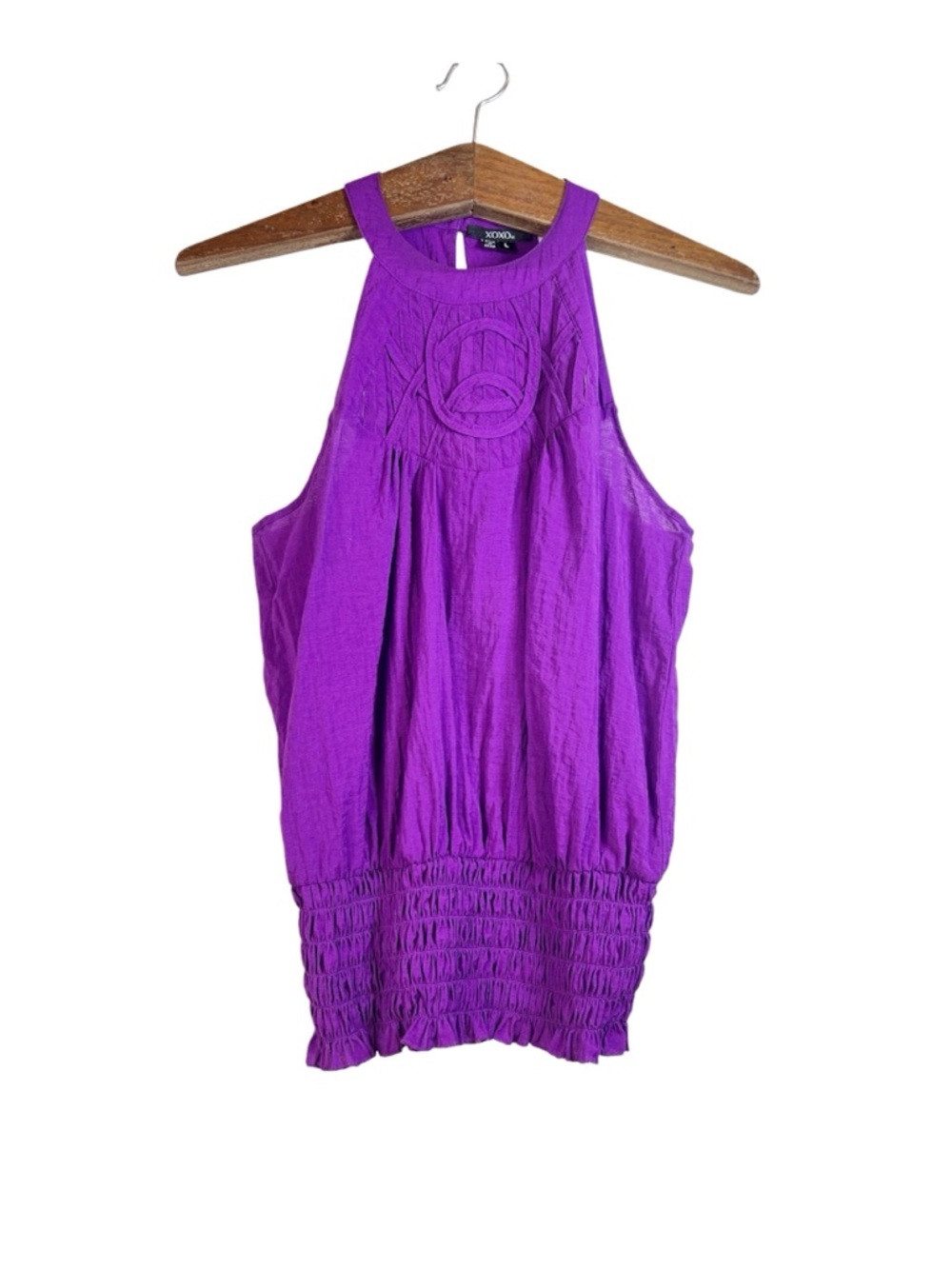 XOXO Purple Halter Cut Out Tank Top Size L Y2K Grunge Romantic Fairy